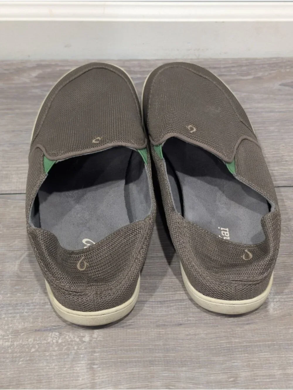 Olukai Nohea Mesh Slip On Shoes Mens Size 12-Mustang Brown/Lime Green Boat Beach
